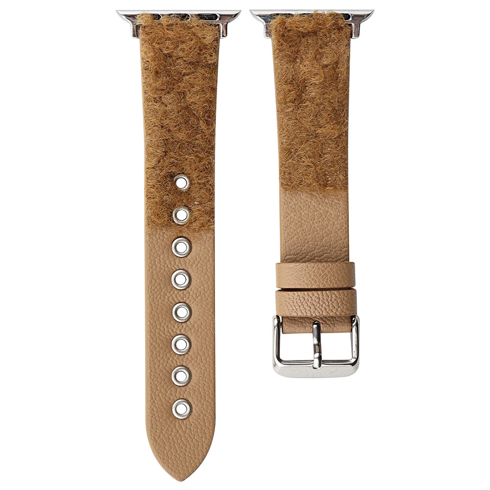 For Apple Watch Series 9 / 8 / 7 41mm / 6 / 5 / 4 / SE / SE (2020) / SE (2023) 40mm / 3 / 2 / 1 38mm Genuine Cow Leather Watch Band - Brown For Apple Watch Series 9 / 8 / 7 41mm / 6 / 5 / 4 / SE / SE (2020) / SE (2023) 40mm / 3 / 2 / 1 38mm Genuine Cow Leather Watch Band - Brown